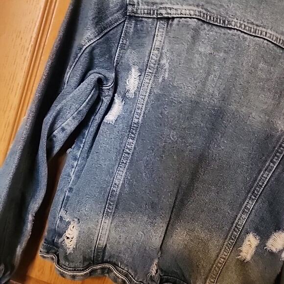 KanCan Denim Jean Jacket Women's Size S Destroyed Distressed Style KC5007M EUC - Picture 7 of 10